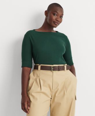 Lauren Ralph Lauren - Plus Size Elbow-Sleeve Top