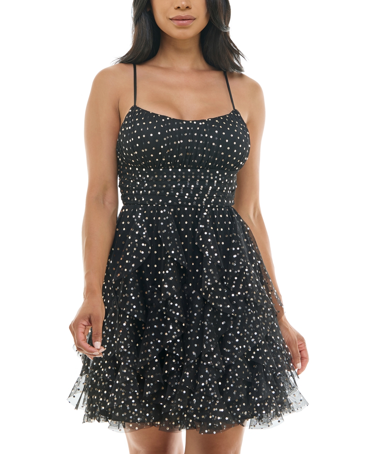 fitted lace wedding dress Halter Skater Fit N Flare X-String Dress in Gunmetal On Black Gilded Velvet XSmall main image 0