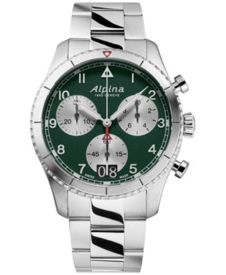 Alpina - Men's Swiss Chronograph Startimer Stainless Steel Strap Bracelet Watch 41mm