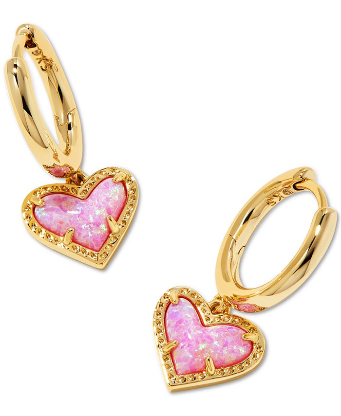 Kendra Scott Pavé & Colored Heart Charm Huggie Hoop Earrings - Macy's