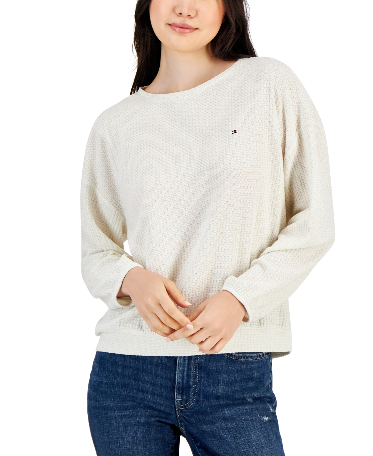 White womens tommy hilfiger jumper on sale