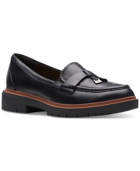 Женские туфли Clarks Westlynn Bella Lug-Sole Comfort, цвет: Чёрный кожаный