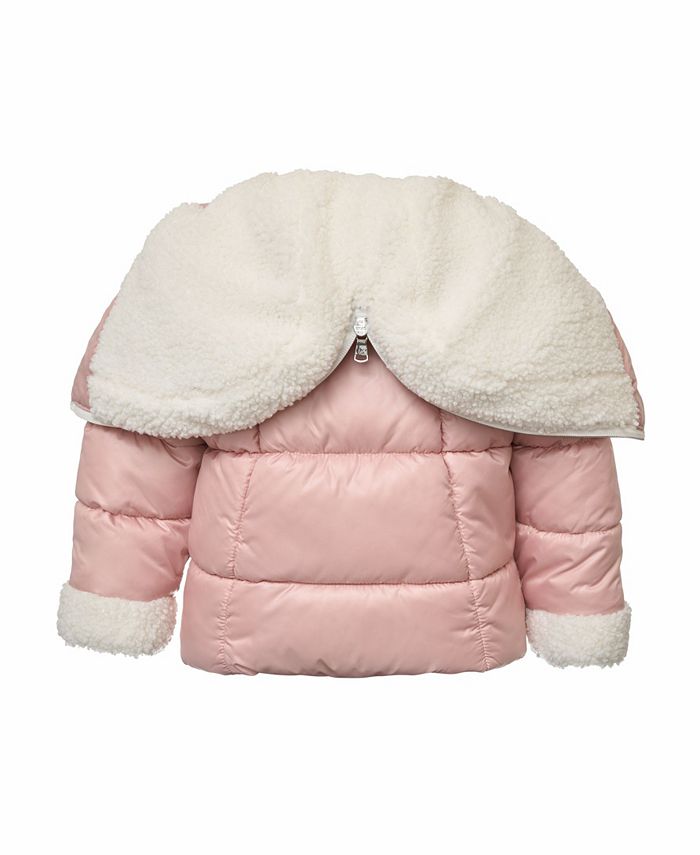 Michael Kors Baby Girls Berber Cuff Split Zip Hood Puffer Jacket - Macy's