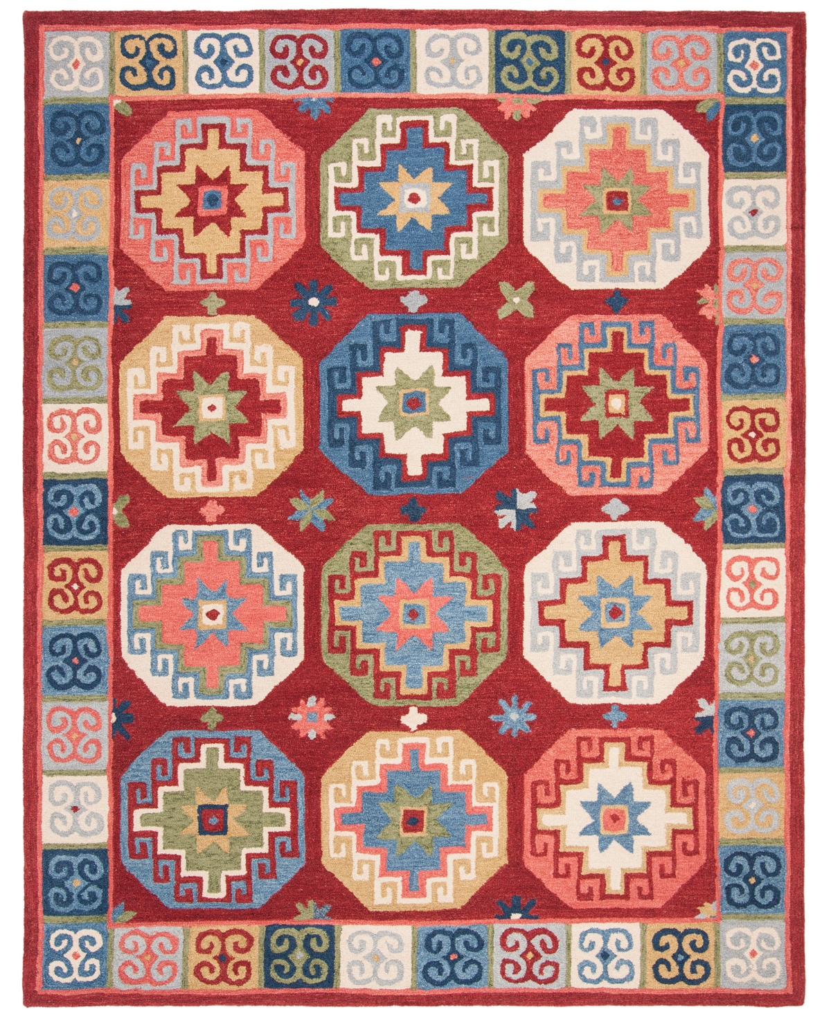 Safavieh Aurora APN802 9' x 12' Area Rug - Red, Blue