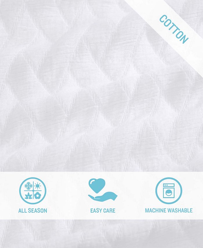 Tommy Bahama Home Wicker Woven Solid 3 Piece Comforter Set, Full/Queen