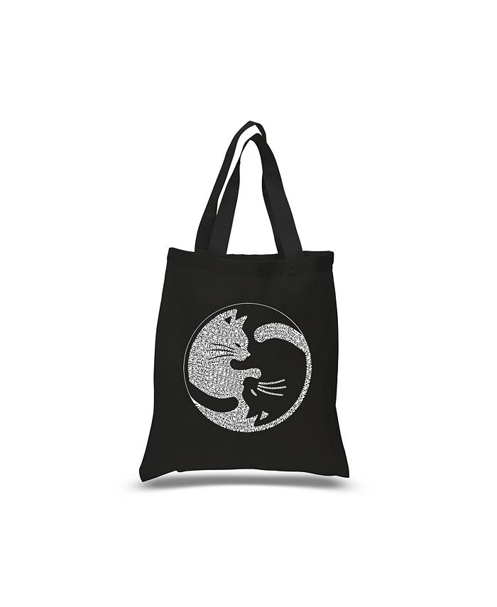 Yin Yang Black Pattern Print Leather Tote Bag