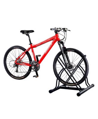 Bike Rack - Dual Bicycle Stand for 2 Mountain, Road, or Kid's Bikes - Indoor or Outdoor Bike Storage - Steel Bike Rack by (Black)