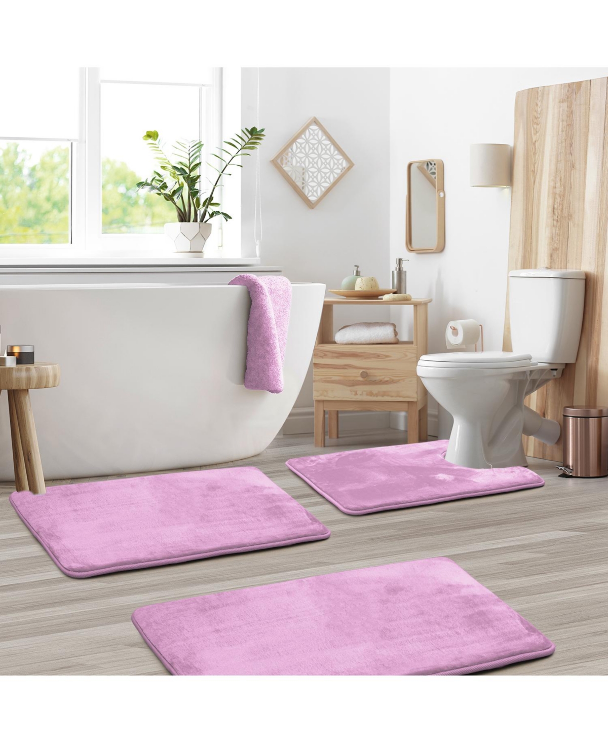 Clara Clark Ultra Soft Non-Slip Plush Memory Foam Bath Rug - Small, Large & Contour