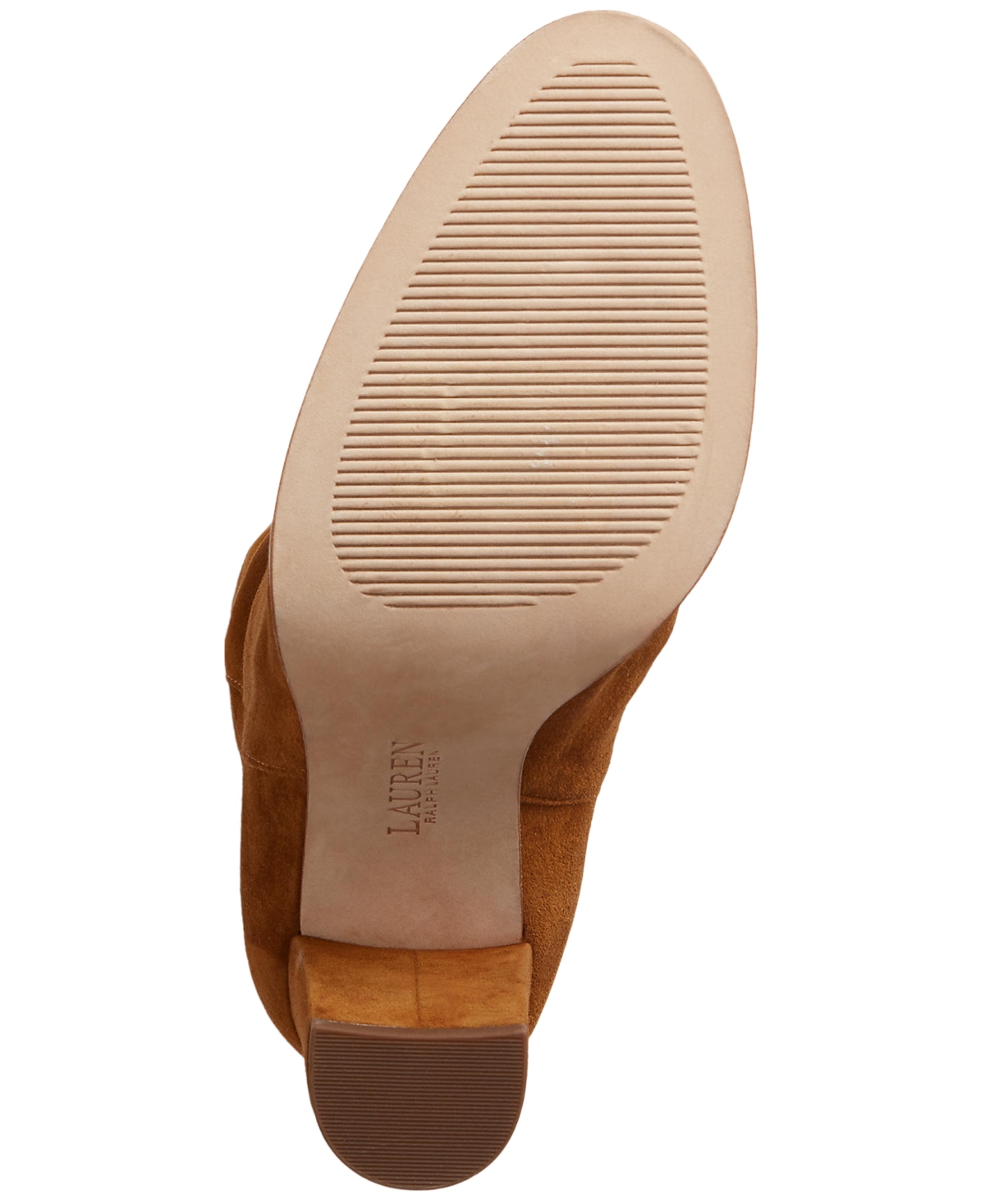 Ralph Lauren Artizan Womens Suede High Heel Mid-calf Boots In Tobacco