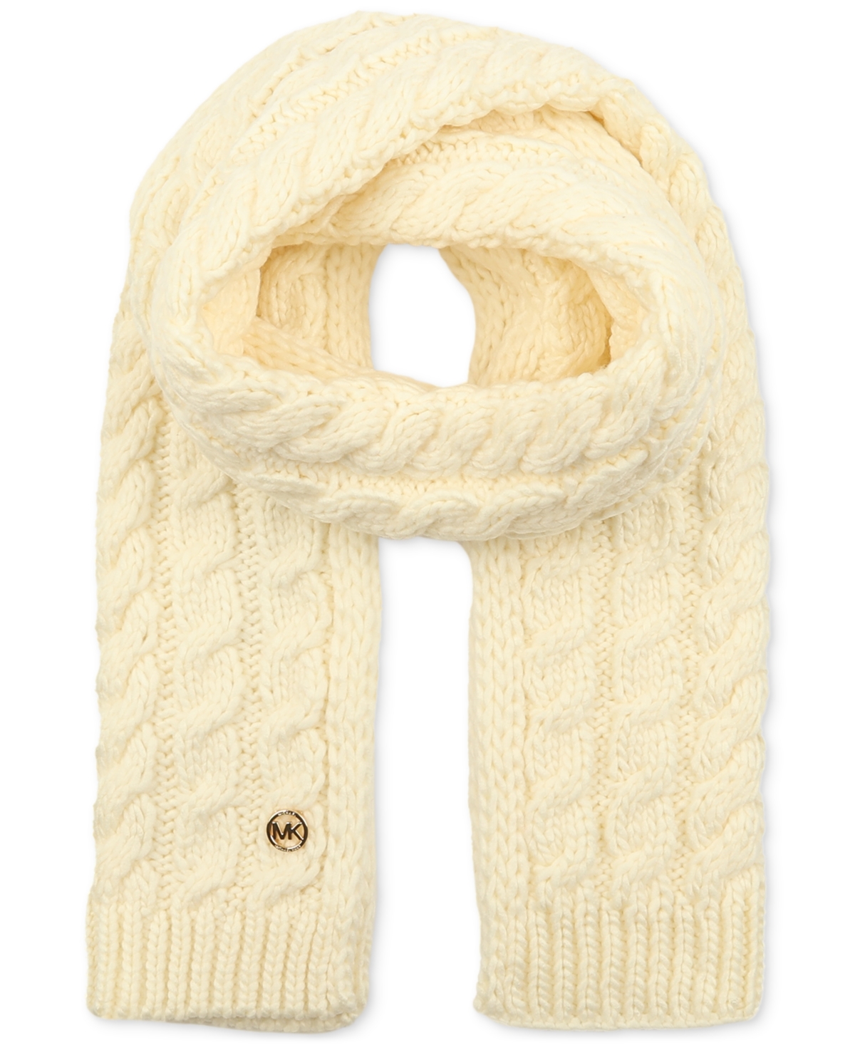 Michael Kors Michael  Women's Moving Cables Knit Scarf In Cream