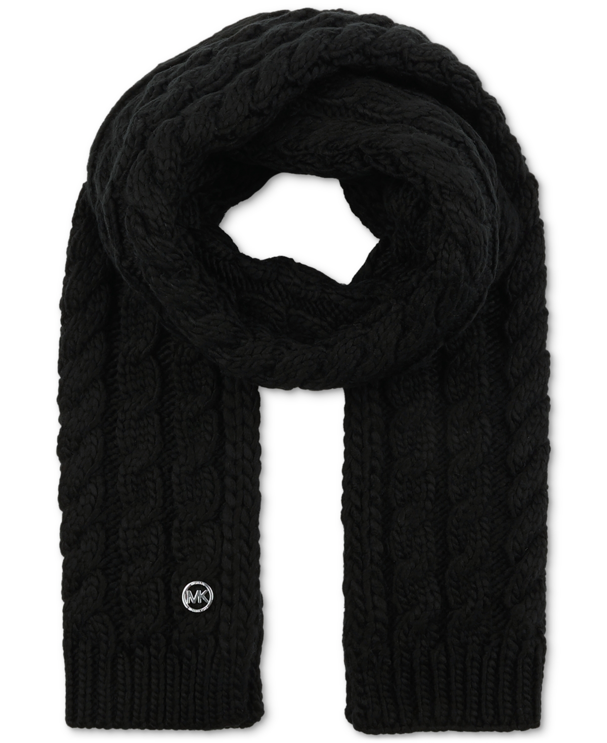 Michael Kors Michael  Women's Moving Cables Knit Scarf In Black