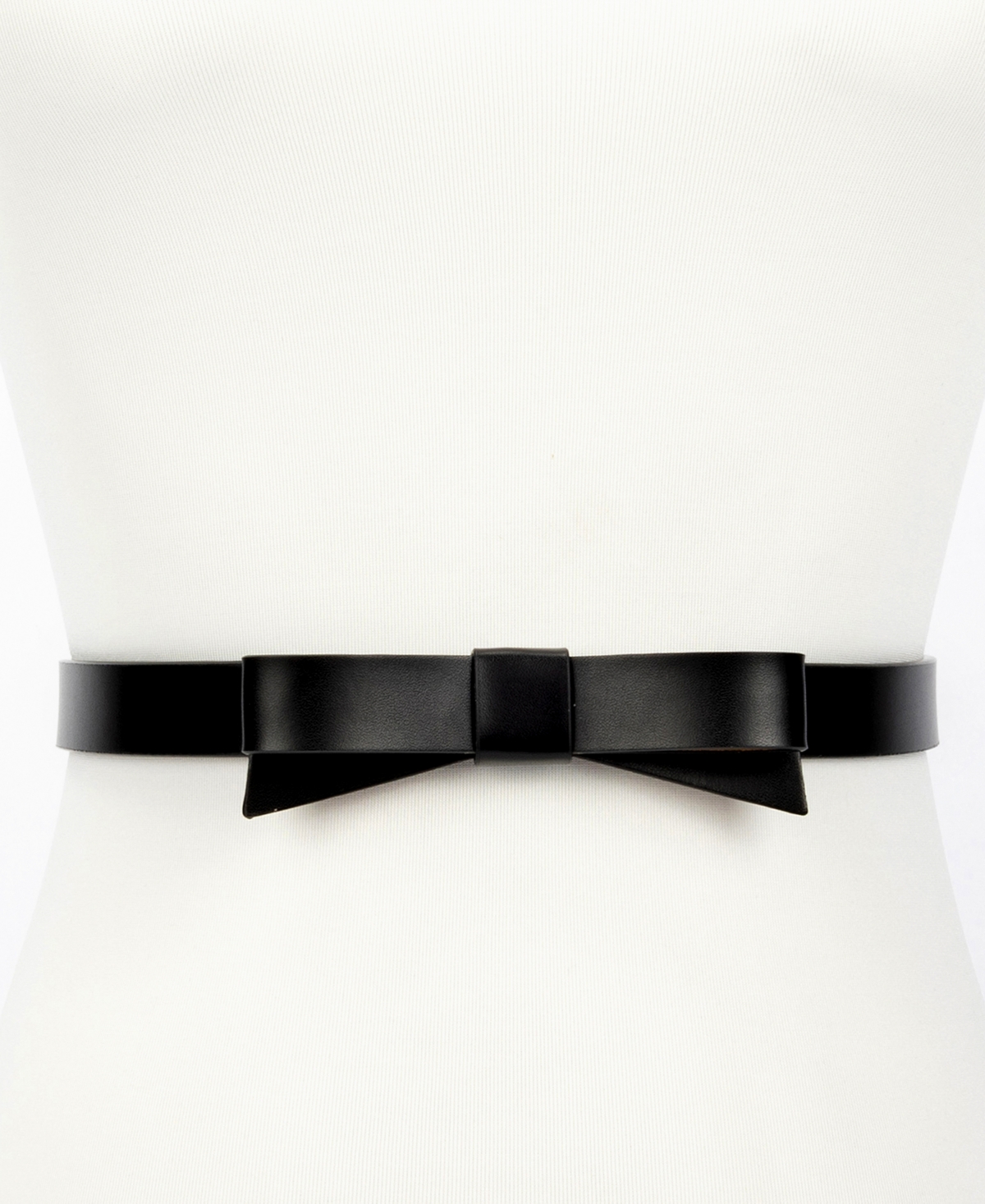 Shop Kate Spade Women's Leather Bow Belt In Black