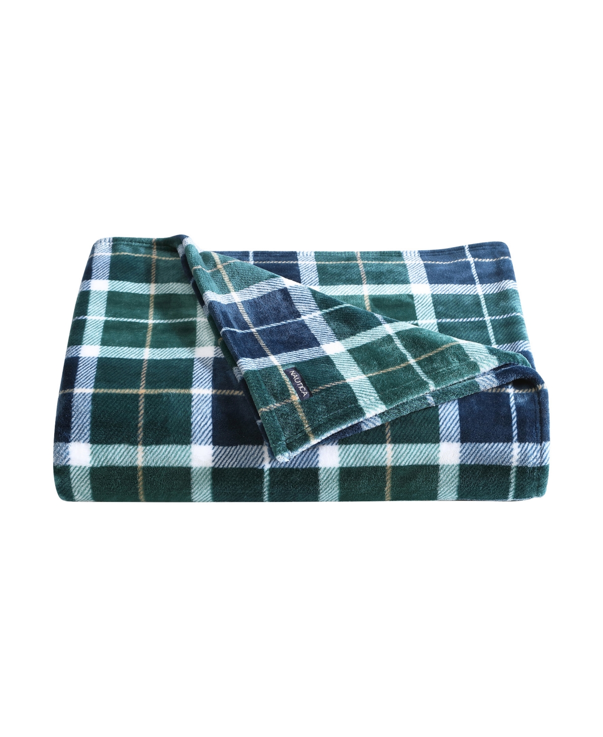 Nautica North Sail Plaid Ultra Soft Plush Fleece Blanket
