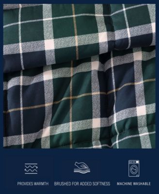 Nautica North Sail Plaid Brushed Microfiber Duvet Cover Sets In Multi