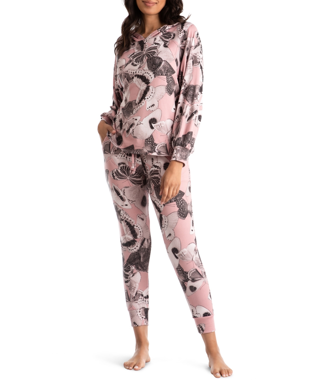 Women's Juno Hacci 2 Piece Pajama Set - Pink