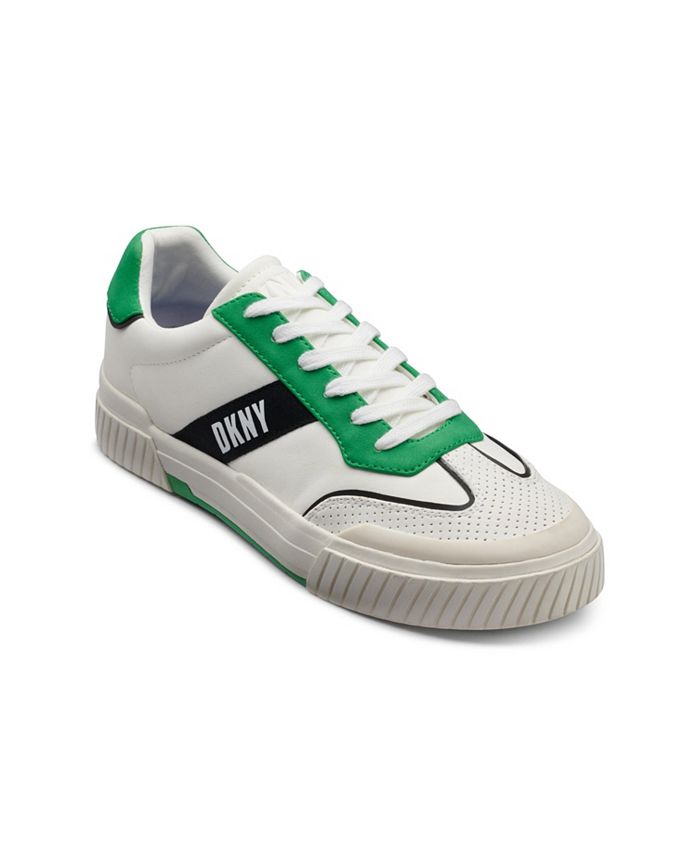 Men s Side Logo Perforated Two Tone Branded Sole Racer Toe Sneakers