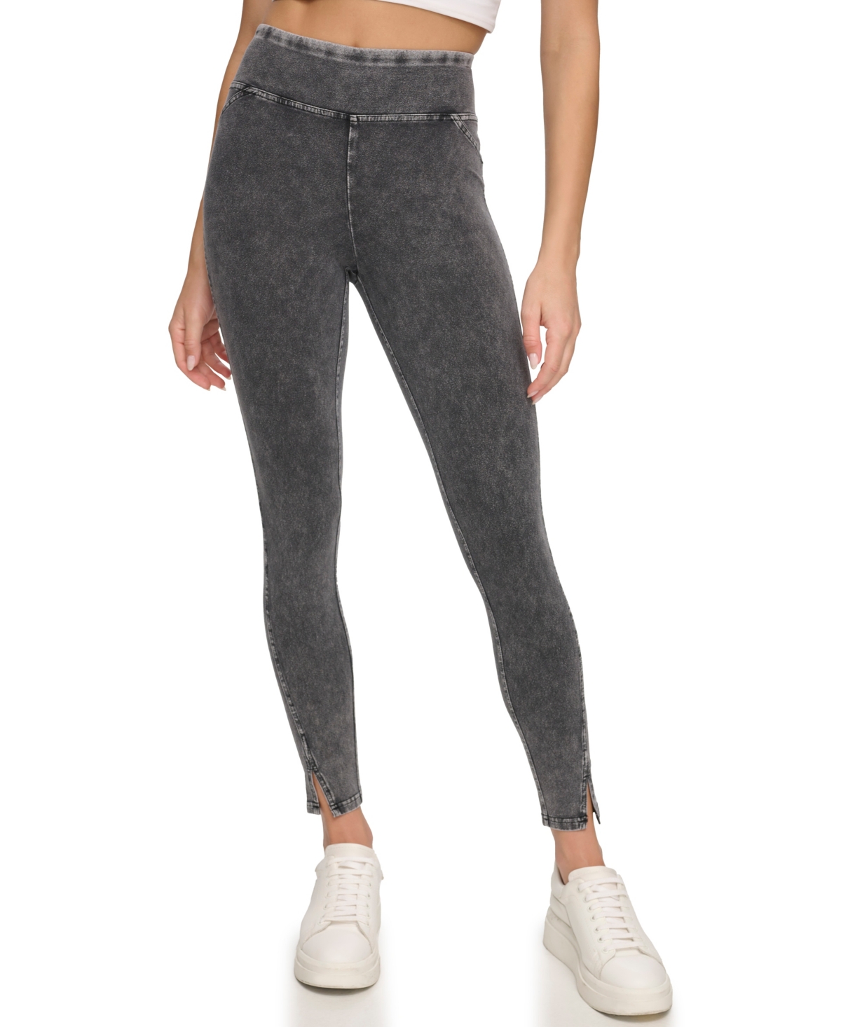 Andrew Marc Sport Women's High Rise 7/8 Jeggings Pant with Side Vent