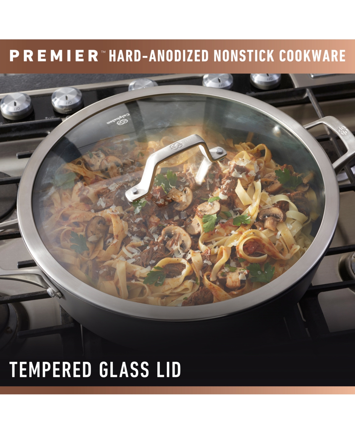 Calphalon Premier Hard-Anodized Nonstick 7 Quart Sauteuse with Lid