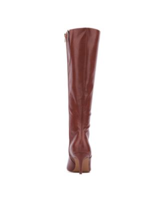 Women's Piper- Croc Embossed Kitten Heel Knee-High Boots Dress Boots