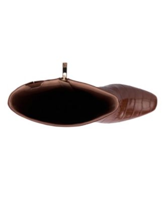 Women's Isabelle Croc Embossed Knee-High Boots Dress Boots