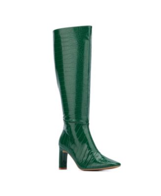 Women's Isabelle Croc Embossed Knee-High Boots Dress Boots