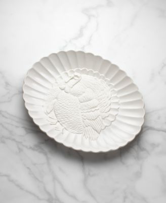 French Perle Carved Turkey Platter