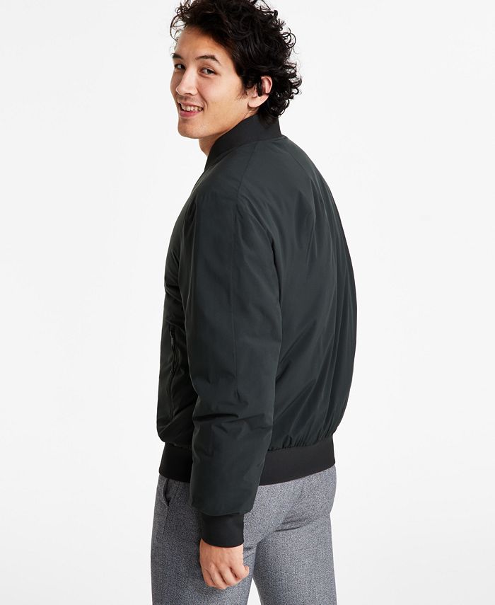 DKNY Men's Stretch Zip-Front Zip-Pocket Bomber Jacket - Macy's