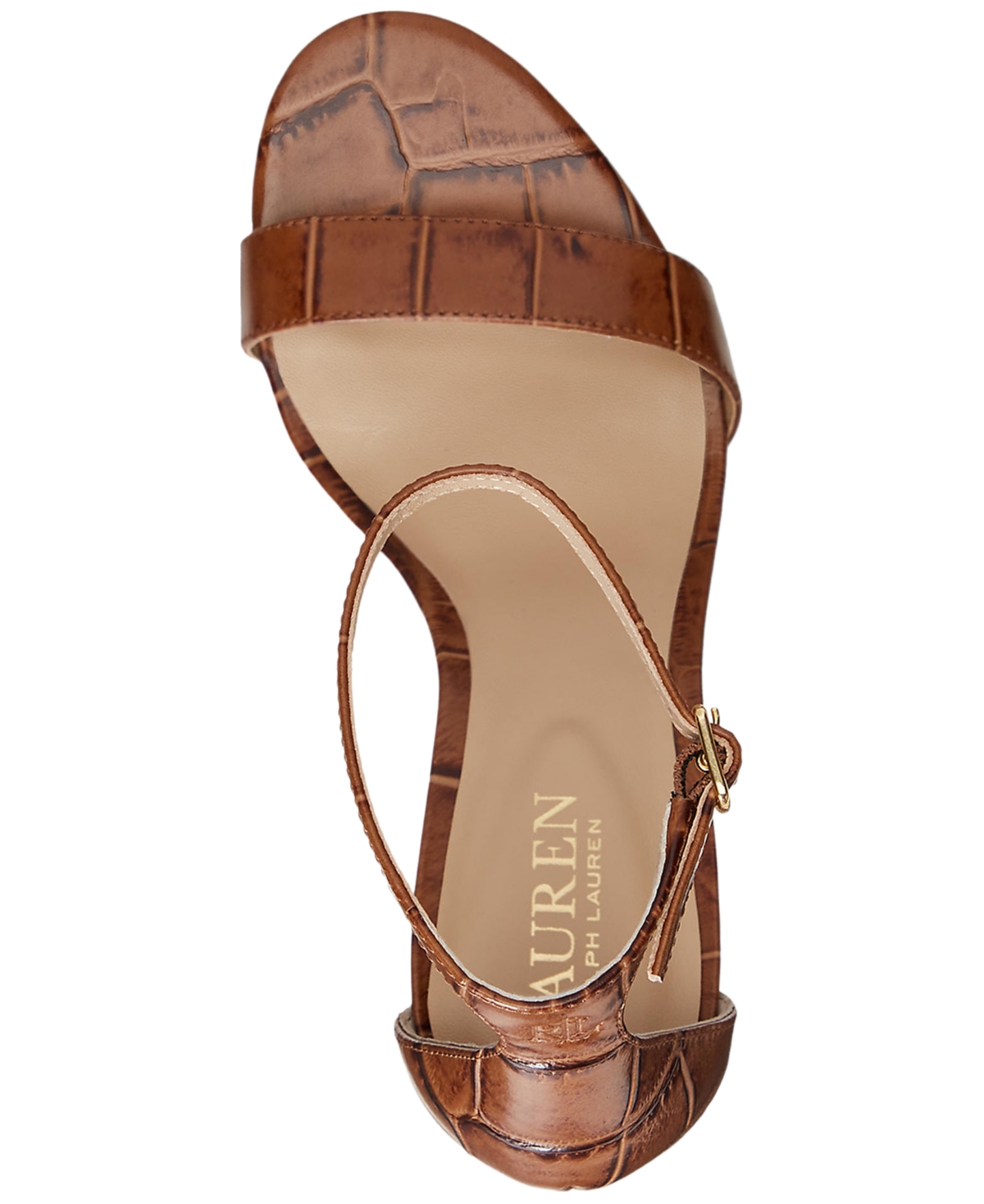 Shop Lauren Ralph Lauren Women's Allie Ankle-strap Dress Sandals In Soft Bronze