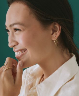 Polished Tube Small Hoop Earrings in Gold Vermeil, Created for Macy's