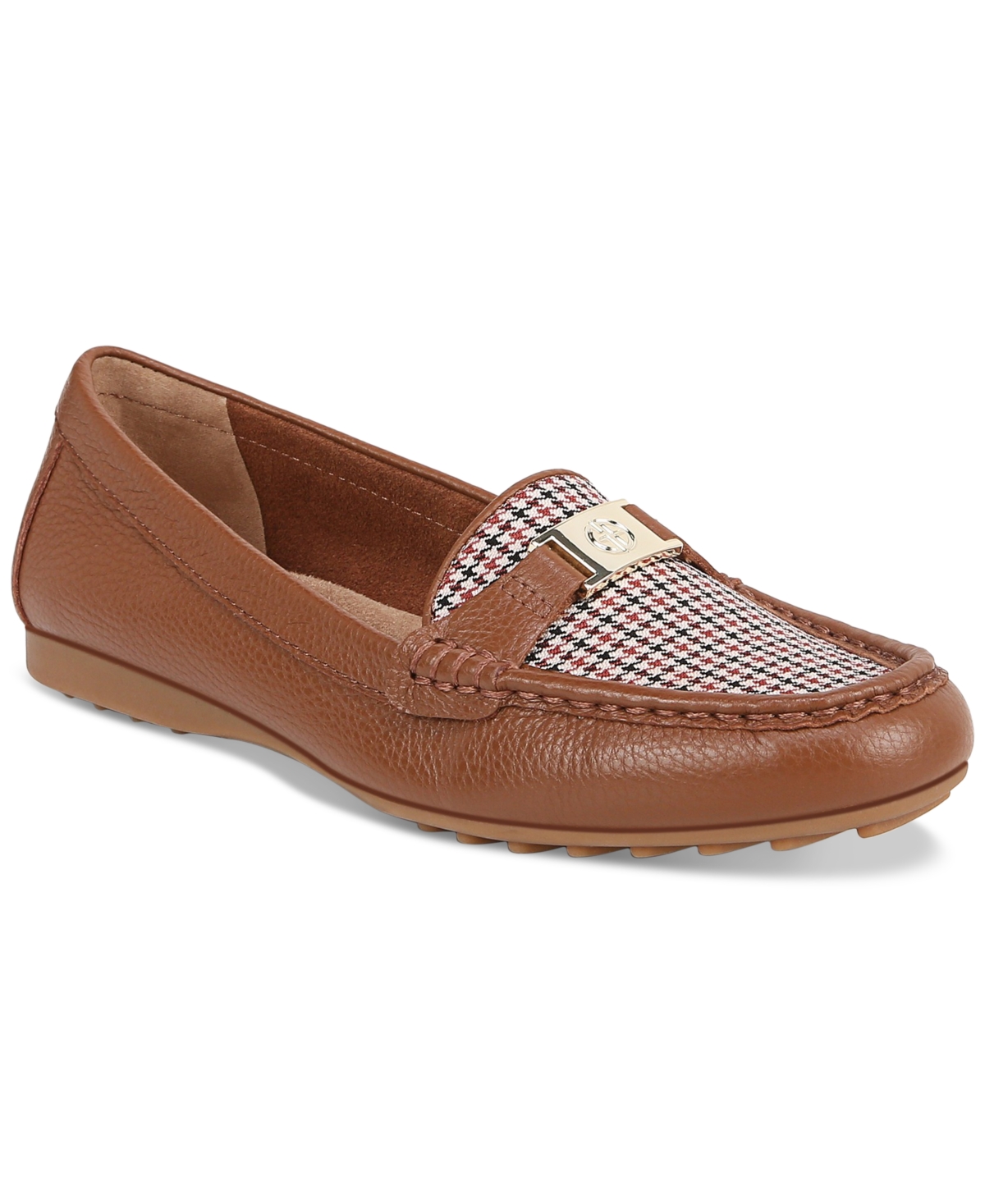 Giani Bernini Women's Dailyn Memory Foam Slip On Loafers, Created For Macy's In Saddle Houndstooth
