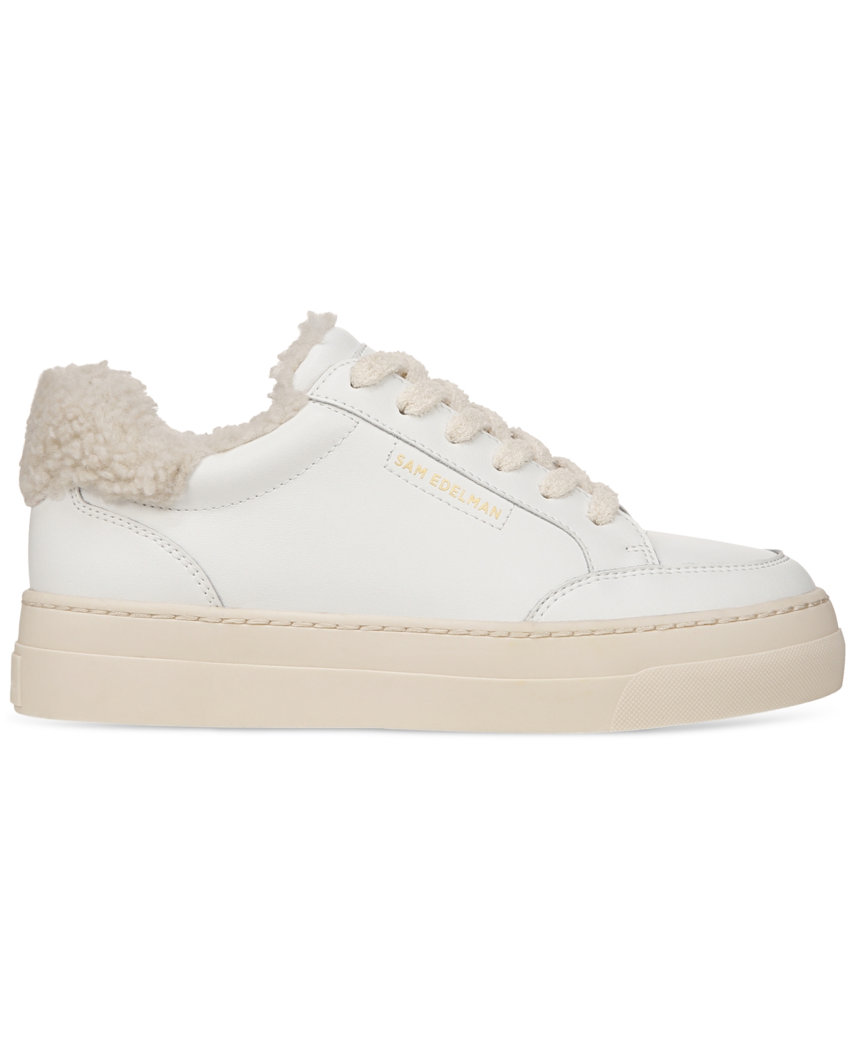 Shop Sam Edelman Women's Wess Cozy Lace-up Low-top Sneakers In Sesame