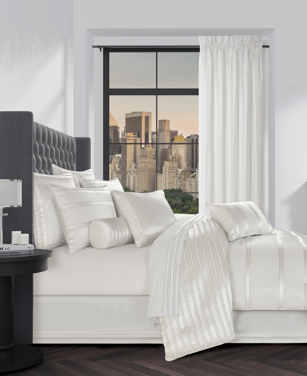 J Queen New York Calvari Window Panel Pair, 50" X 95" In Platinum