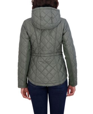 Juniors' Quilted Jacket with Hood