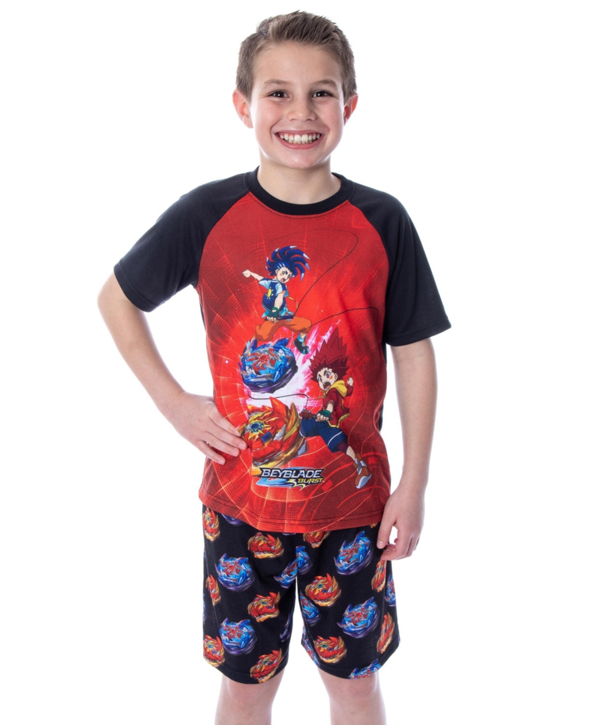 Beyblade Boys Burst Surge Hikaru and Hyuga T-Shirt and Shorts Pajama Set