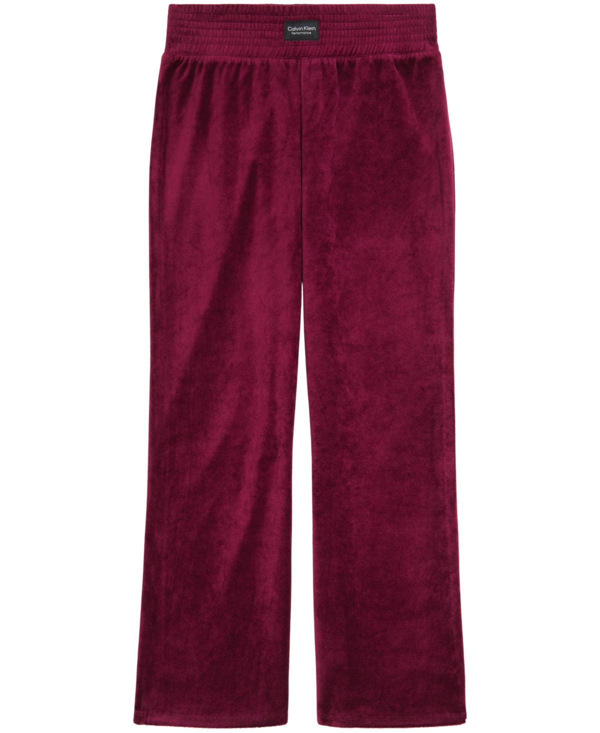 Calvin Klein Performance Big Girls Cozy Velour Wide-leg Sweatpants In Dark Purple