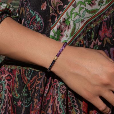 Blessed Equilibrium - Amethyst Lotus Hematite Health Bracelet