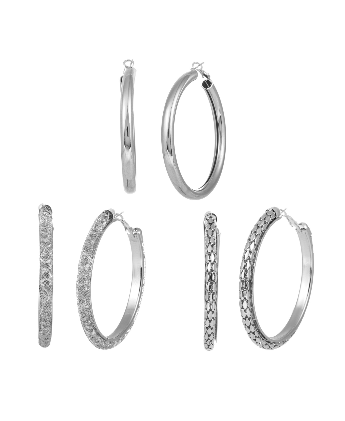Trio Hoop Earring Set - Silver
