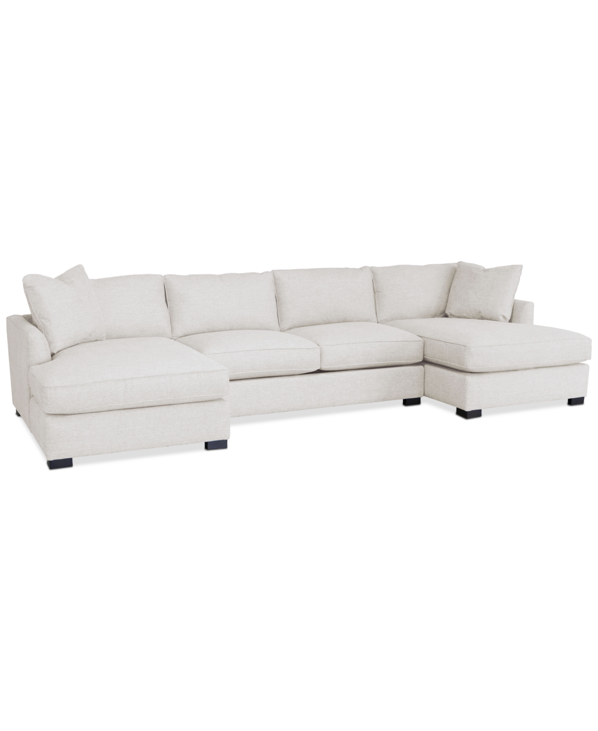 Furniture Nightford 146" 3-pc. Fabric Double Chaise Sectional, Created For Macy's In Dove