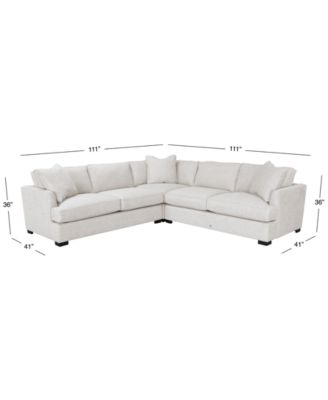 CLOSEOUT! Nightford 111" 3-Pc. Fabric L Sectional, Created for Macy's