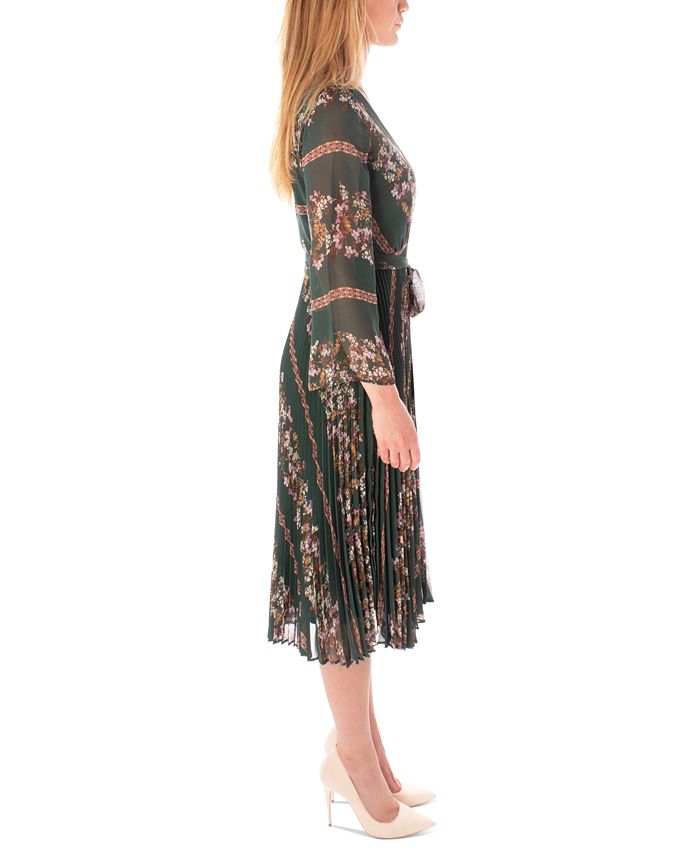 TARA AND I - Satin pleated midi - lavender main image 1
