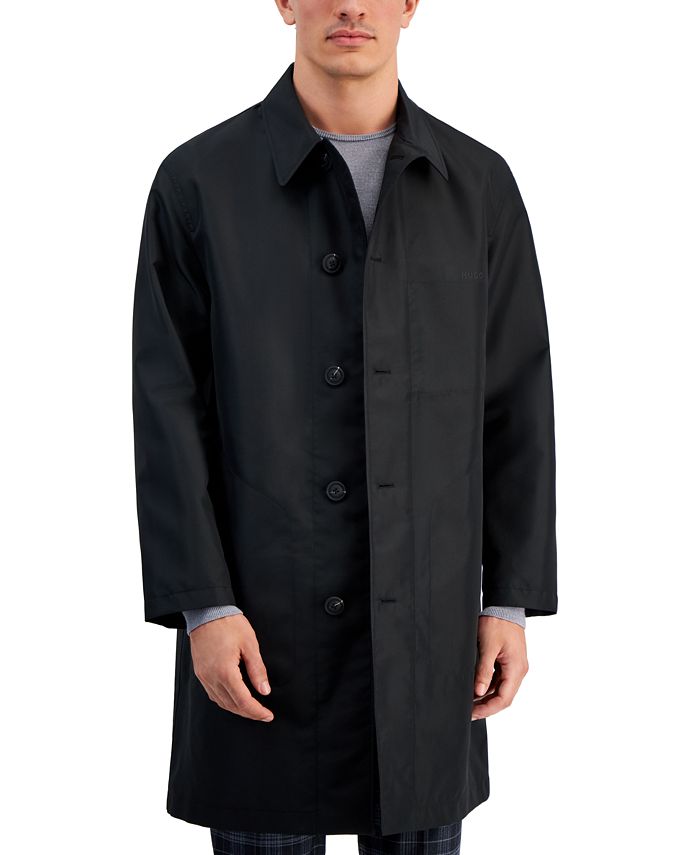 HUGO Men's Relaxed-Fit Black Coat - Macy's