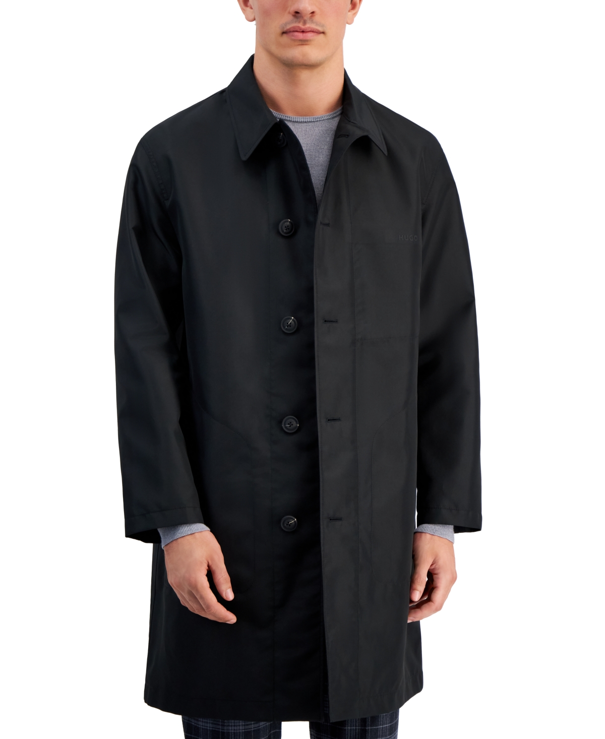 Hugo By  Boss Men's Relaxed-fit Black Coat