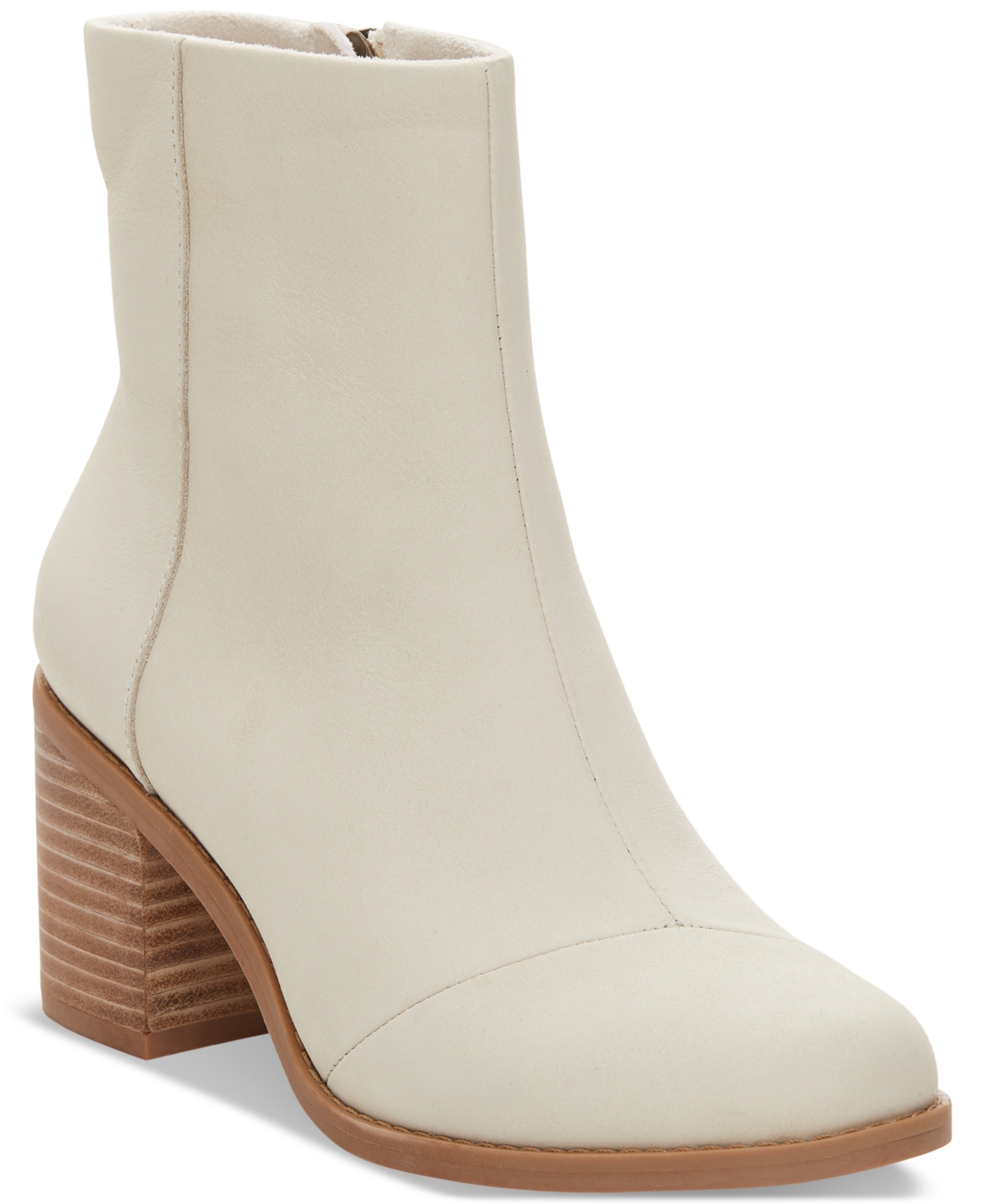 Women's Evelyn Stacked Block Heel Booties - Light Sand Leather
