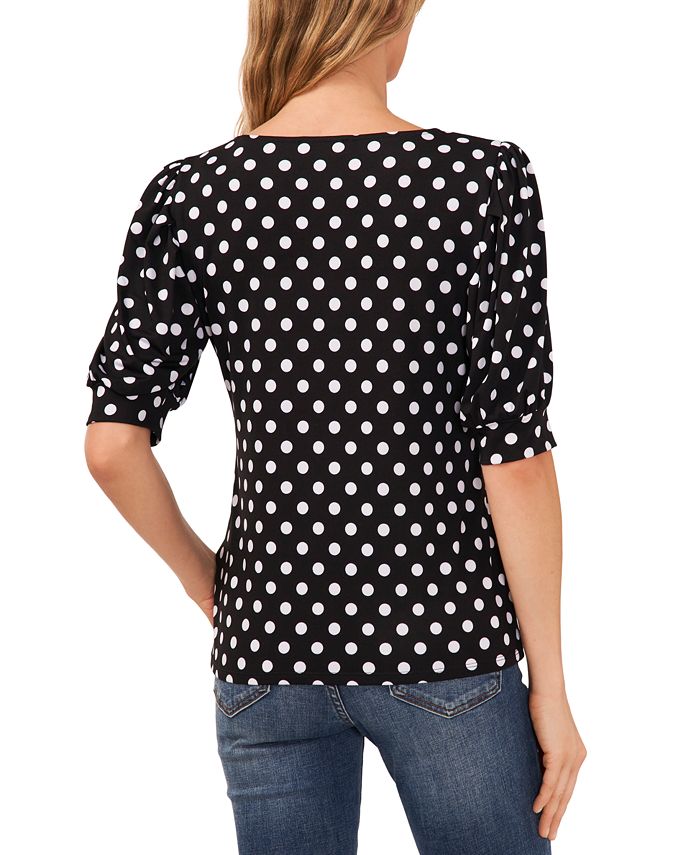 CeCe Women's Polka Dot ElbowSleeve Knit Top Macy's