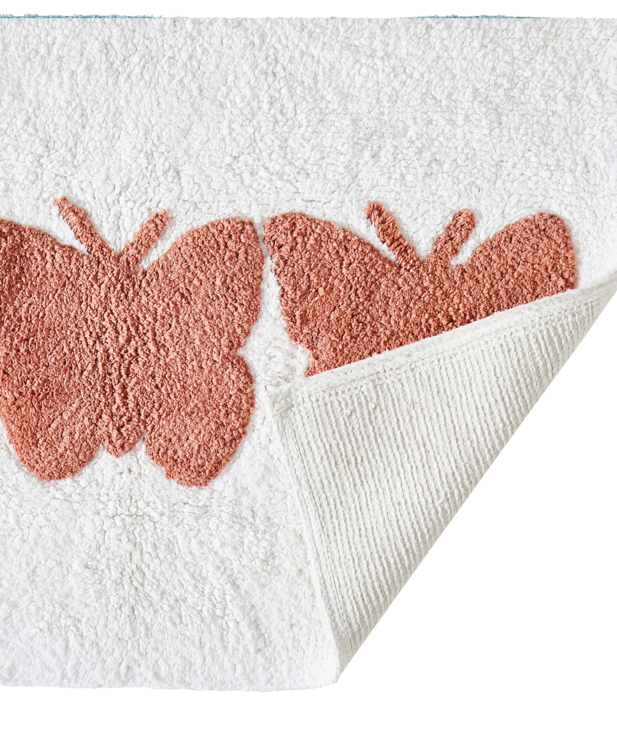Jessica Simpson Butterfly Trio Cotton Bath Rug, - Coral