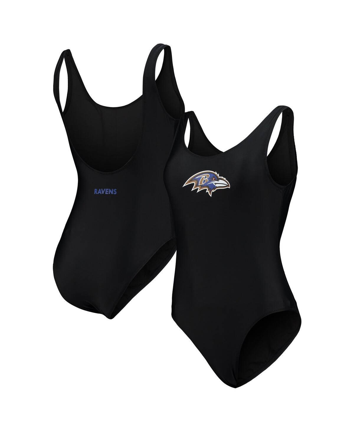Women's G-iii 4Her by Carl Banks Black Baltimore Ravens Making Waves One-Piece Swimsuit - Black