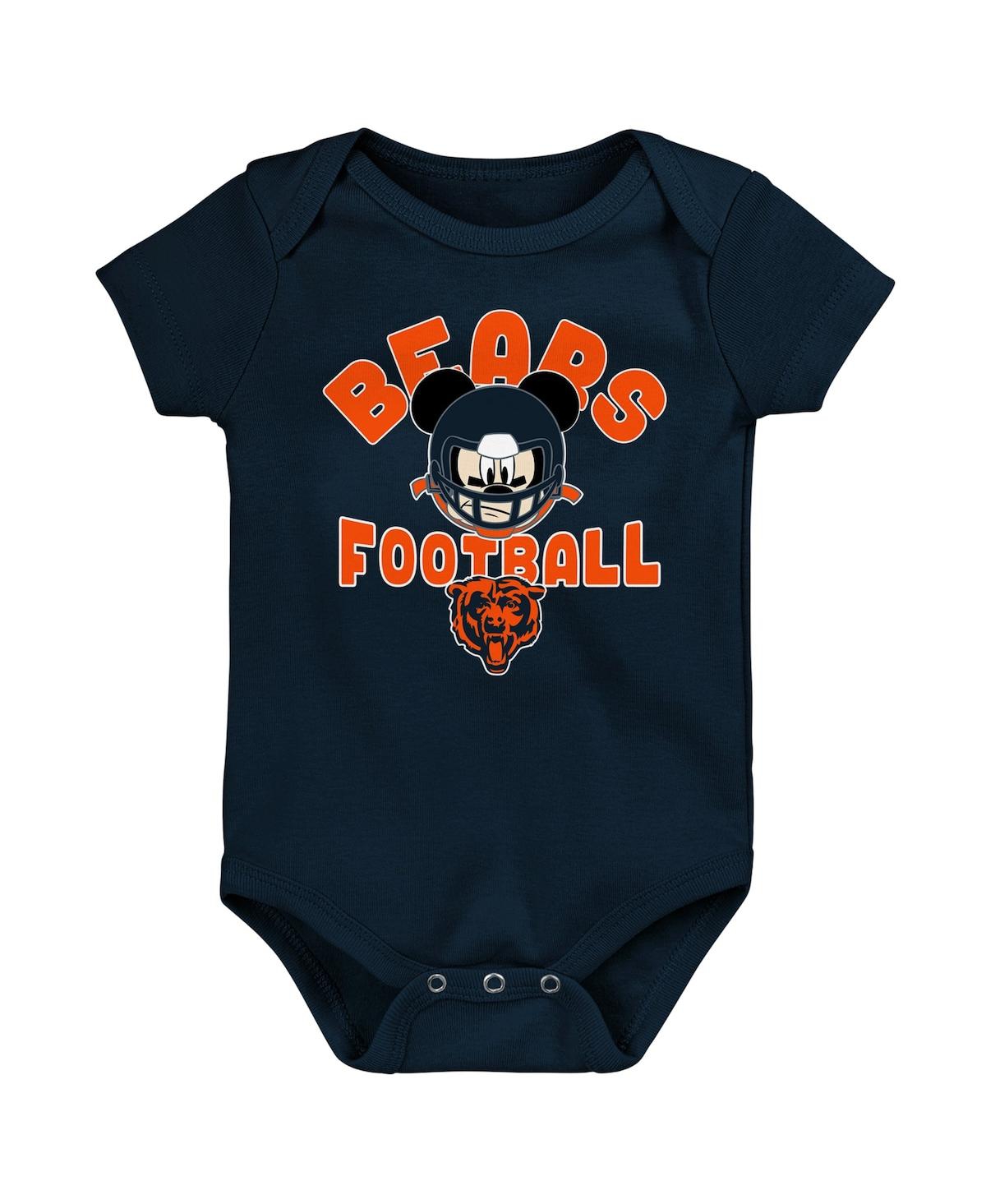 Outerstuff Babies' Newborn And Infant Boys And Girls Navy Chicago Bears Disney Lil Champ Bodysuit