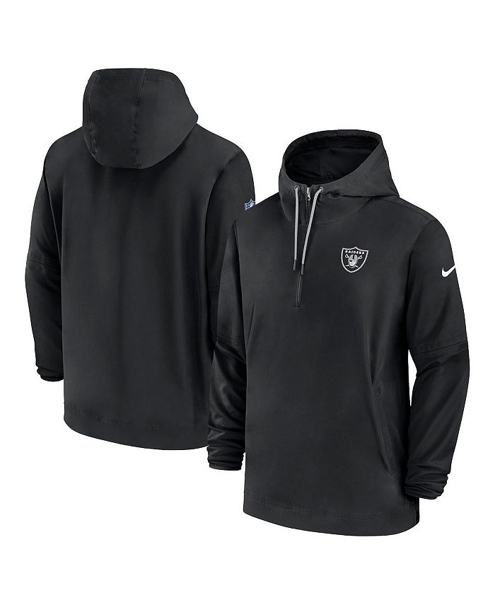 Nike Men's Black Las Vegas Raiders Sideline Quarter-Zip Hoodie - Macy's