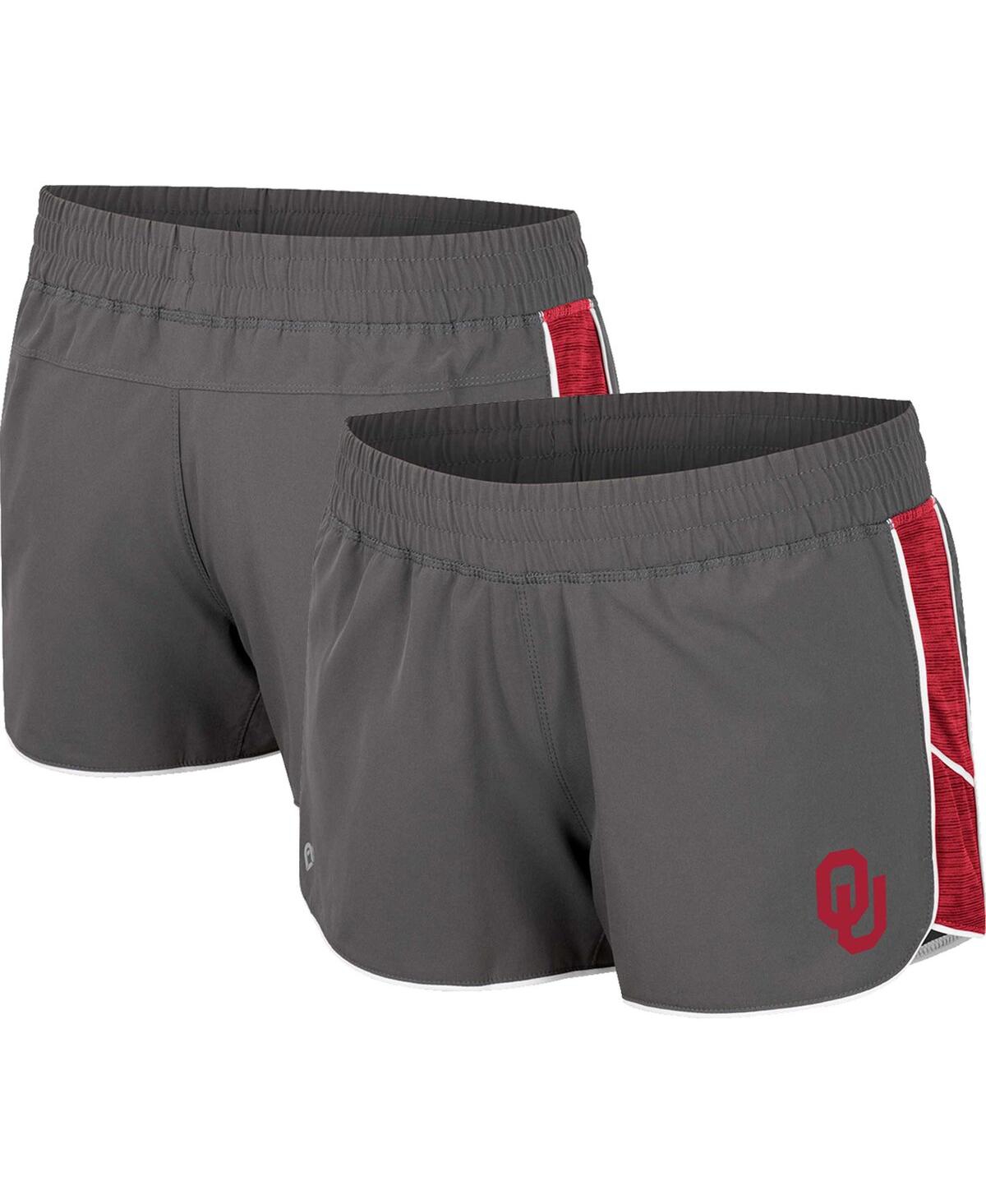 Colosseum Women's  Gray Oklahoma Sooners Pull The Switch Running Shorts