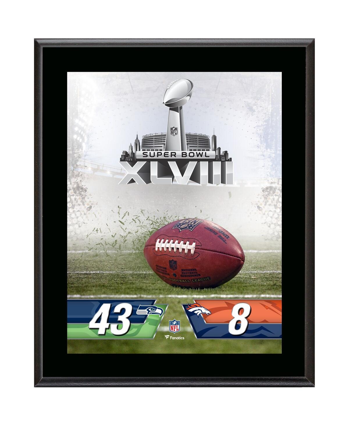 Fanatics Authentic Seattle Seahawks Vs. Denver Broncos Super Bowl Xlviii 10.5" X 13" Sublimated Plaque In Multi